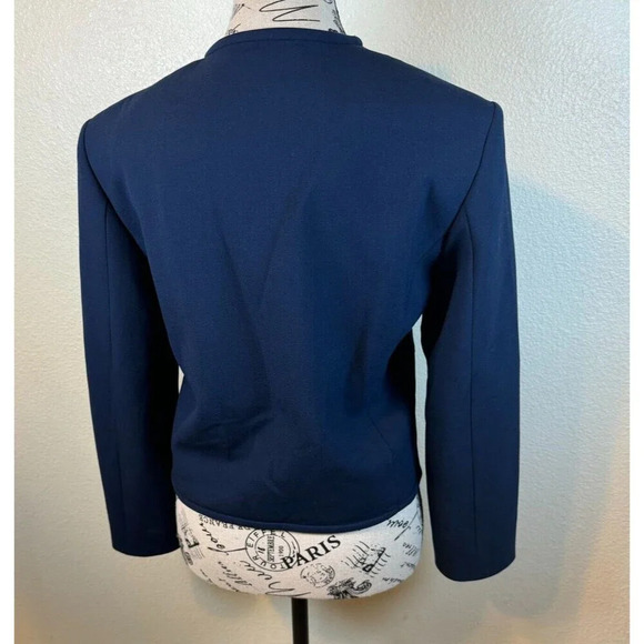 Aritzia Babaton Elysian Cropped Jacket Shoulder Pads Business WorkWear Navy XS - Picture 6 of 9